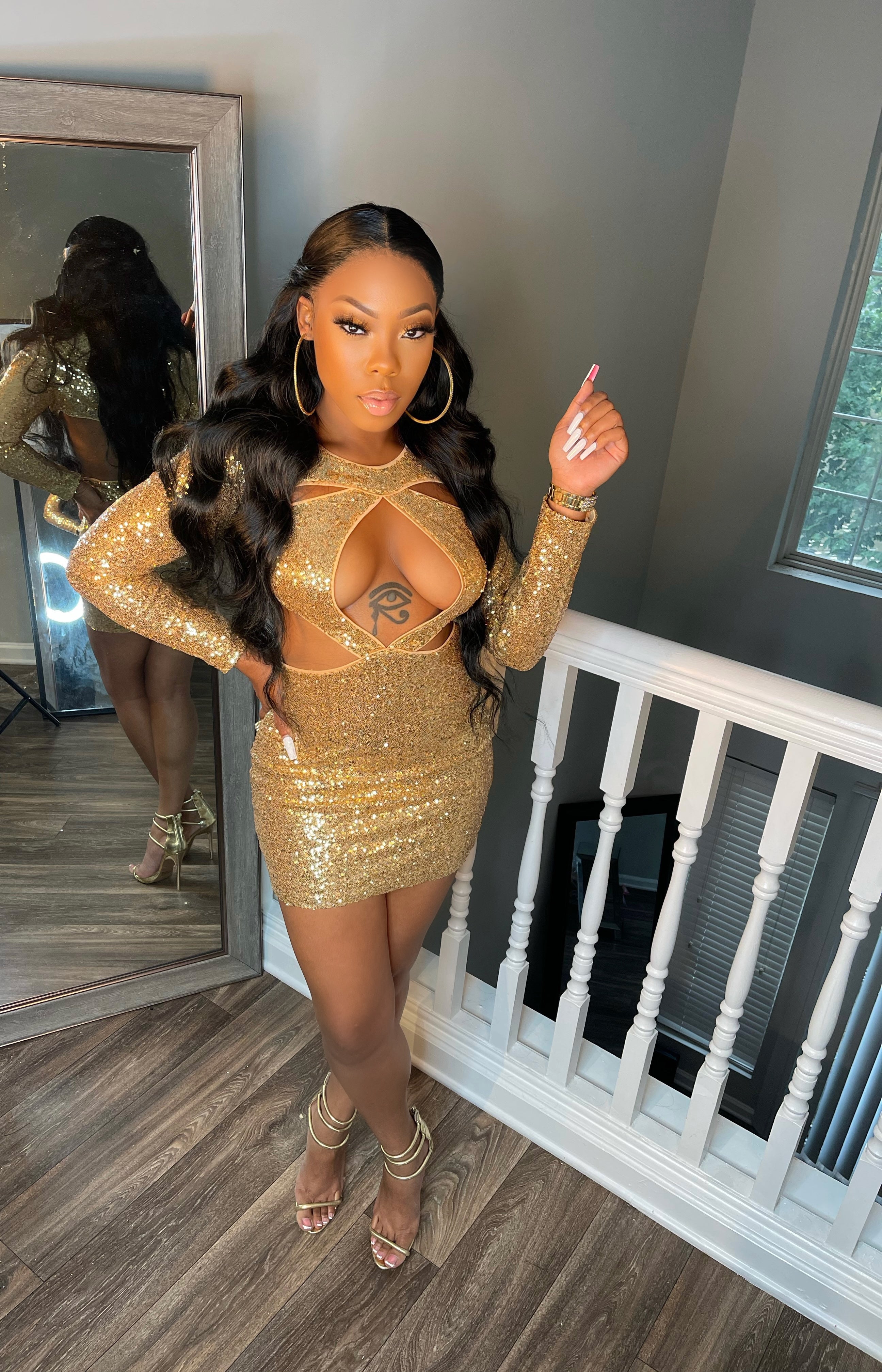 Kelli's “Birthday Dress” Gold | TheKelliBimboExperience